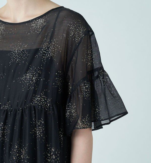 Ballsey「グリッタープリント フリルワンピース」|ドレス|