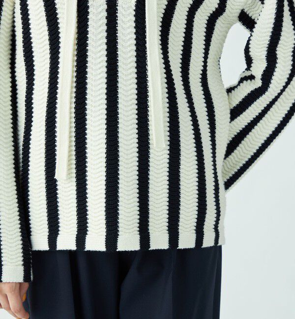 MACPHEE「ハイブリットコットン レースアッププルオーバー」|ニット・セーター|