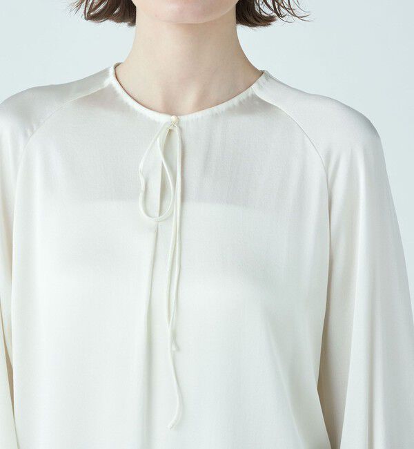 TOMORROWLAND collection「ウォッシャブルサテン ループラグランブラウス」|シャツ・ブラウス|