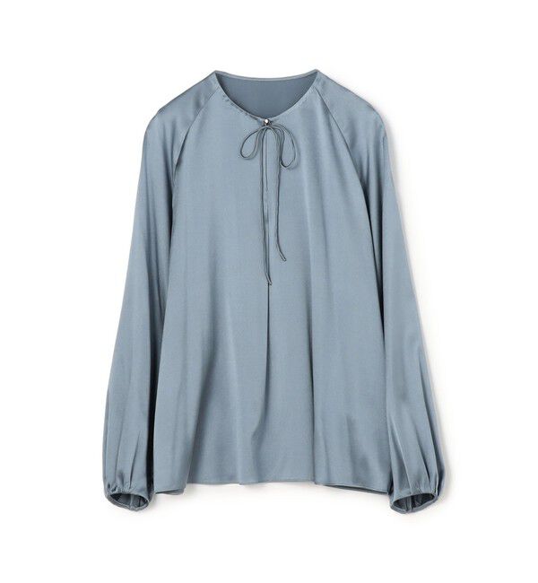 TOMORROWLAND collection「ウォッシャブルサテン ループラグランブラウス」|シャツ・ブラウス|63 ライトブルー