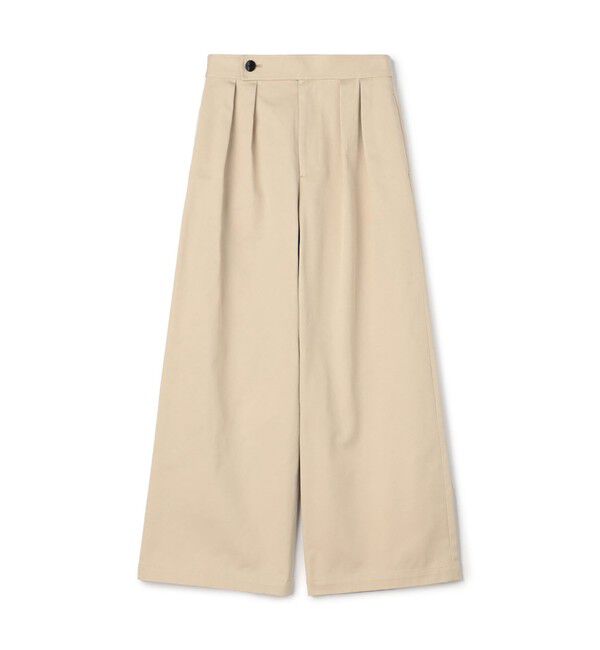 GALERIE VIE「ドライコットンチノ ツータックワイドパンツ」|チノ|43 ベージュ