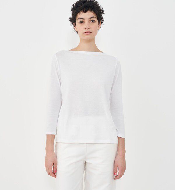GALERIE VIE「パウダーコットン ボートネックプルオーバー」|Tシャツ・カットソー|