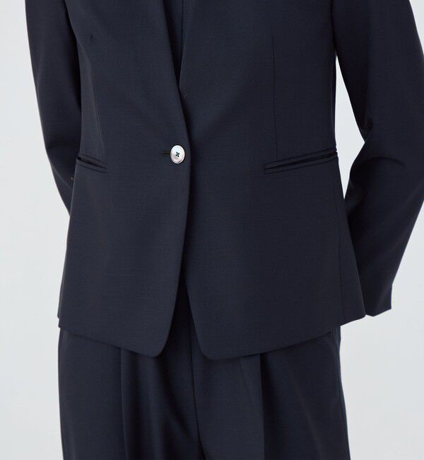 TOMORROWLAND collection「シャイニーシャーク キザミカラージャケット」|ノーカラージャケット|