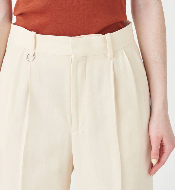 MACPHEE「コットンアセテートツイル タックフレアパンツ」|スラックス|