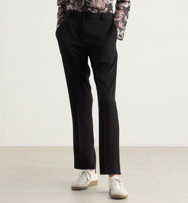 BACCA「ジョーゼットサテン ストレートパンツ」|スラックス|