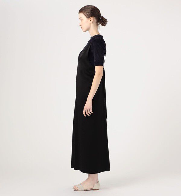 MACPHEE「トリアセテートポリエステルサテン ダブルストラップキャミソールワンピース」|ワンピース|