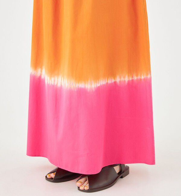 MACPHEE「ディップダイ ギャザーマキシスカート」|フレア|