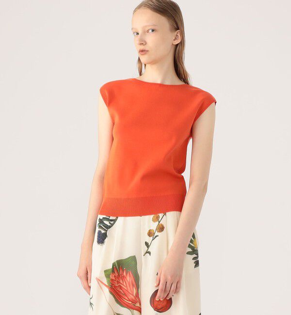 CABaN「コットンポリエステル バックオープンフレンチスリーブプルオーバー」|ニット・セーター|