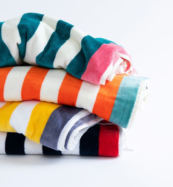TOMORROWLAND HOME「コットンストライプ ベルベットビーチタオル」|タオル|