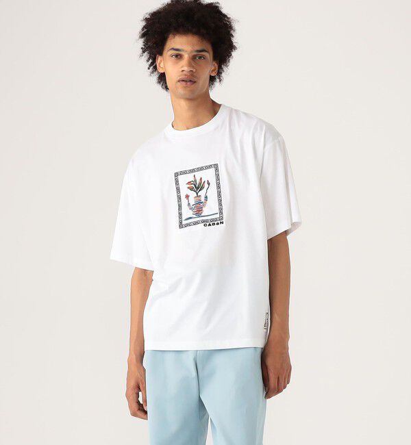 CABaN「CABaN スビンコットン アフリカンエンブロイダリーＴシャツ」|Tシャツ・カットソー|