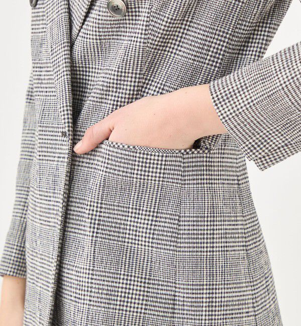 TOMORROWLAND collection「グレンチェックサッカー ダブルブレストジャケット」|テーラードジャケット|