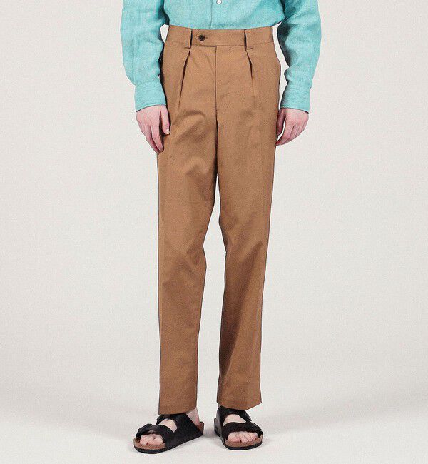 TOMORROWLAND MENS「コットンポプリン 1プリーツスラックス」|スラックス|