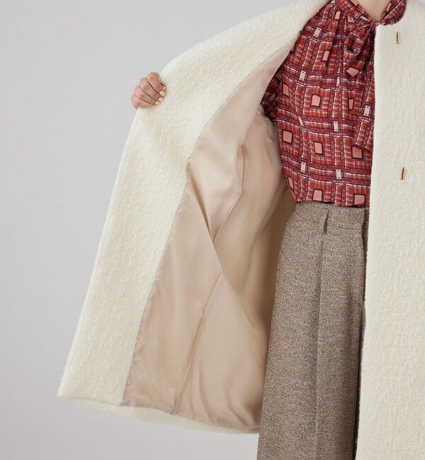 Ballsey「Flora クルーネックコート」|ノーカラーコート|
