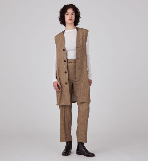 MACPHEE「ウールサキソニー テーパードパンツ」|スラックス|