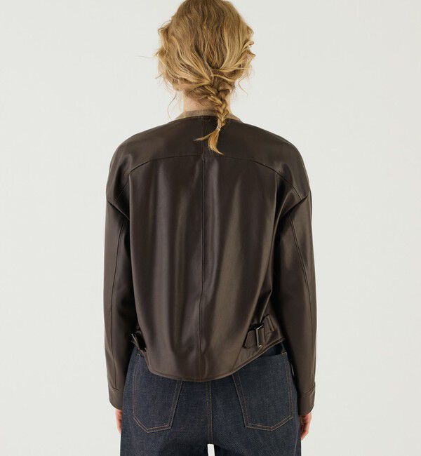 GALERIE VIE「ラムレザー カラーレスライダージャケット」|ライダースジャケット|