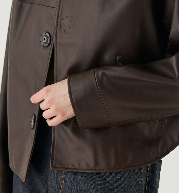GALERIE VIE「ラムレザー カラーレスライダージャケット」|ライダースジャケット|