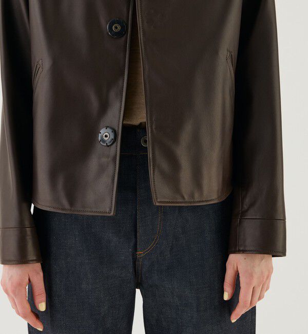 GALERIE VIE「ラムレザー カラーレスライダージャケット」|ライダースジャケット|