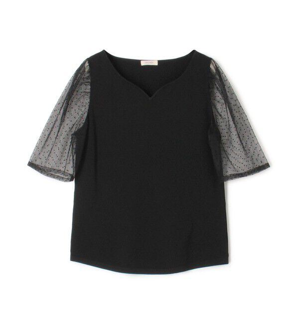 DES PRES「マットレーヨンストレッチ パフスリーブプルオーバー」|ニット・セーター|19 ブラック