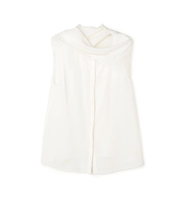DES PRES「シルクジョーゼット ノースリーブブラウス」|シャツ・ブラウス|11 ホワイト