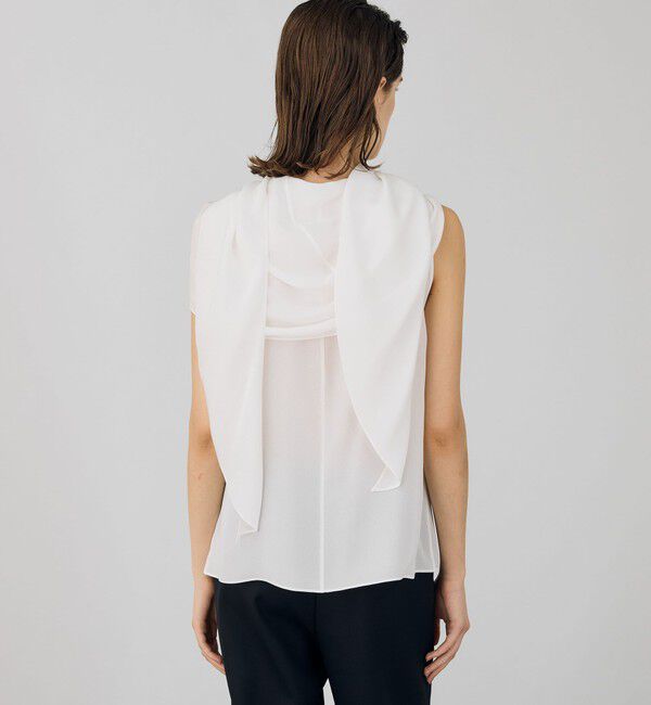 DES PRES「シルクジョーゼット ノースリーブブラウス」|シャツ・ブラウス|