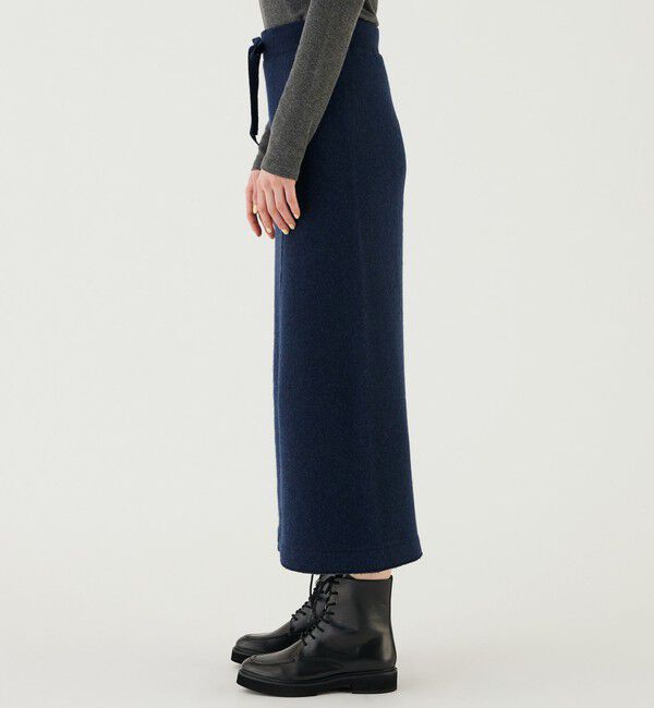 GALERIE VIE「ウールコットンバックパイル Iラインスカート」|タイト|