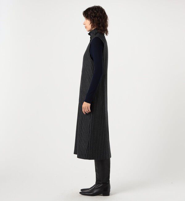 DES PRES「ウールポプリンメルトン ハイネックロングジレ」|ダウンベスト・ベスト|