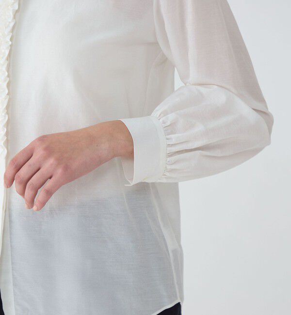 TOMORROWLAND collection「コットンシルクオーガンジー フリルブラウス」|シャツ・ブラウス|