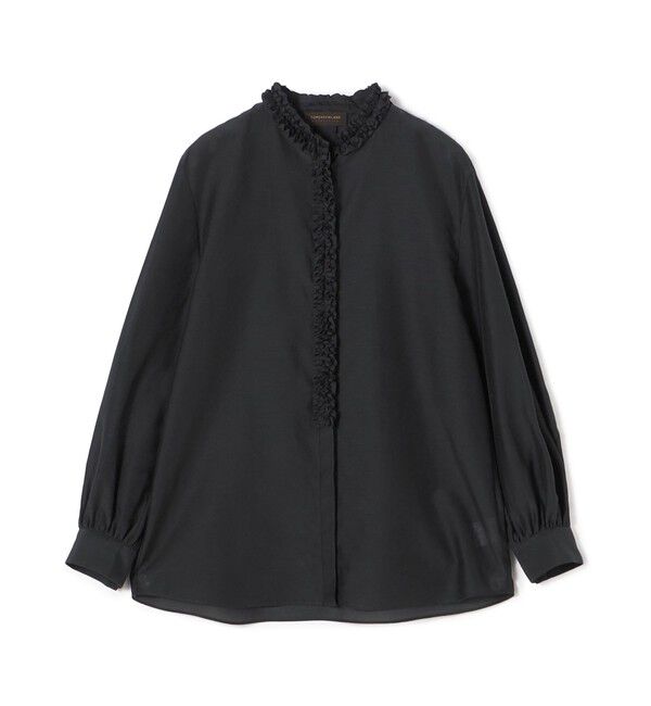 TOMORROWLAND collection「コットンシルクオーガンジー フリルブラウス」|シャツ・ブラウス|69 ネイビー