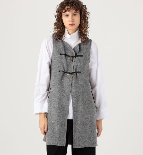 DES PRES「ライトダブルフェイスシャギー ストール付きジレ」|ダウンベスト・ベスト|