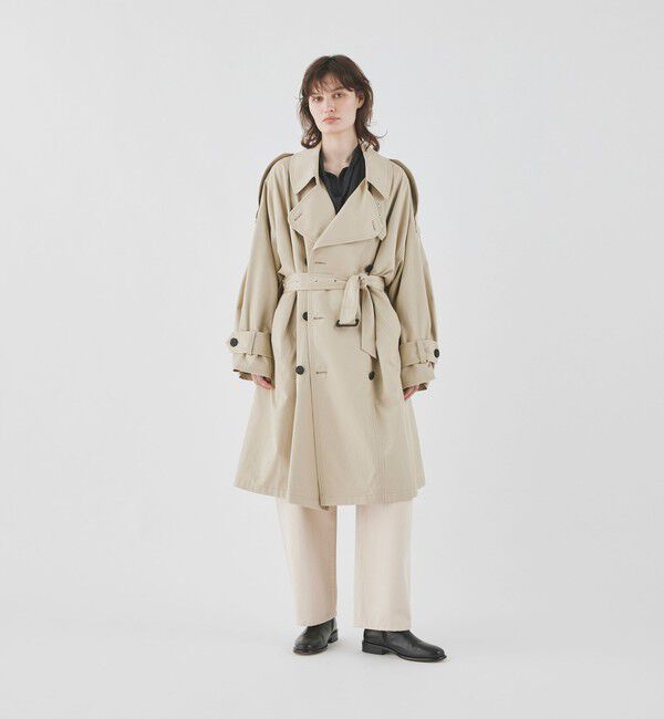 GALERIE VIE「ノンマーセライズドコットンギャバジン ボリュームトレンチコート」|トレンチコート|