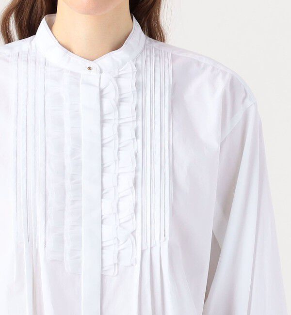 TOMORROWLAND collection「ホワイトコンビネーション タックボザムブラウス」|シャツ・ブラウス|