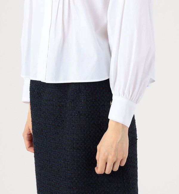 TOMORROWLAND collection「ホワイトコンビネーション タックボザムブラウス」|シャツ・ブラウス|