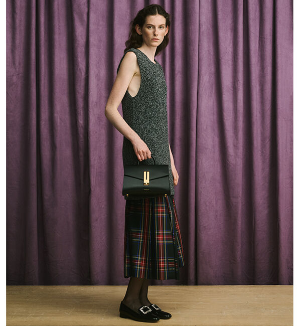 MACPHEE「ウールムリネ Vネックベスト」|ベスト・ジレ|18 ブラック系