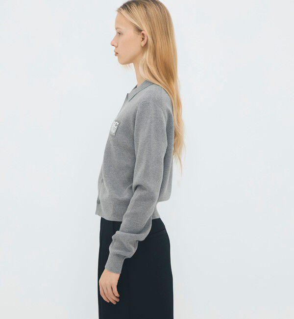 CABaN「コットンカシミヤ パールロゴポロカーディガン」|カーディガン|