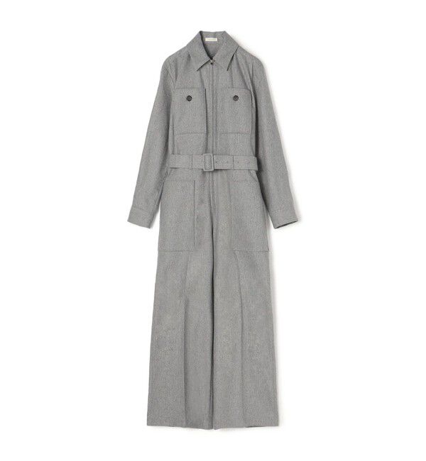 DES PRES「ウールカシミヤポプリンメルトン ジャンプスーツ」|オールインワン|13 ライトグレー