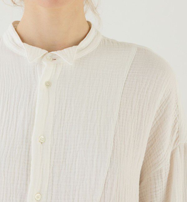 GALERIE VIE「ダブルガーゼ ウィングカラーロングシャツ」|シャツ・ブラウス|