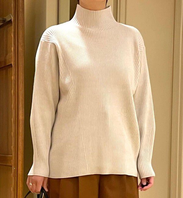 Ballsey「ウールポリエステルストレッチリブ ハイネックプルオーバー」|ニット・セーター|43 ライトベージュ