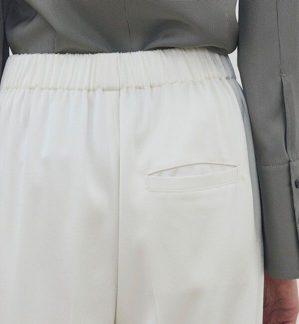DES PRES「サテンジョーゼット タックワイドパンツ」|スラックス|