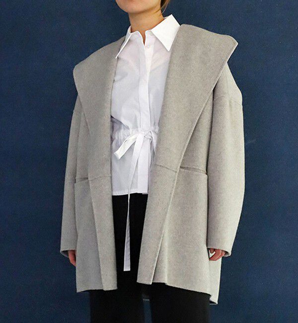 DES PRES「ダブルフェイスメルトンビーバー ウィングカラーコート」|その他|13 ライトグレー