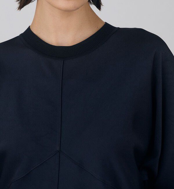 DES PRES「サテンジョーゼット クルーネックワンピース」|ワンピース|