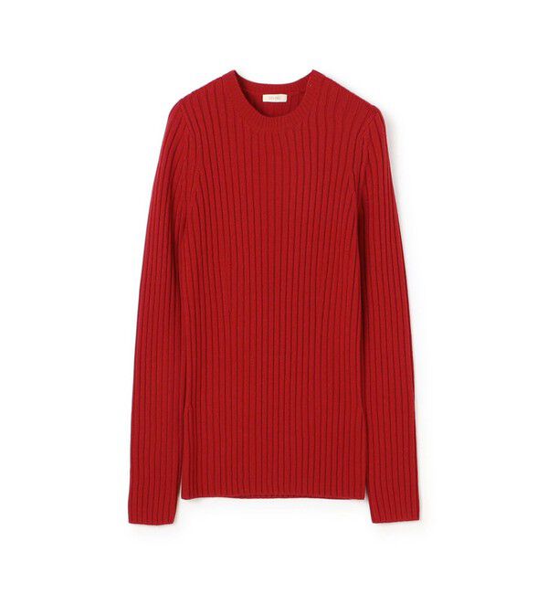 DES PRES「ウールベーシックリブ クルーネックプルオーバー」|ニット・セーター|35 レッド