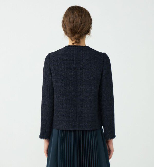 Ballsey「ラメミックスツイード セミダブルクルージャケット」|ノーカラージャケット|