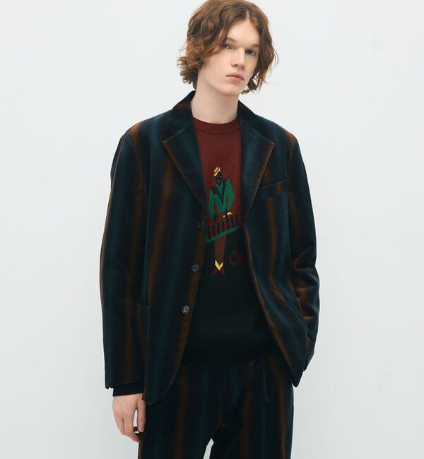 CABaN「CABaN ベロア グラデーションストライプ テーラードジャケット」|テーラードジャケット|