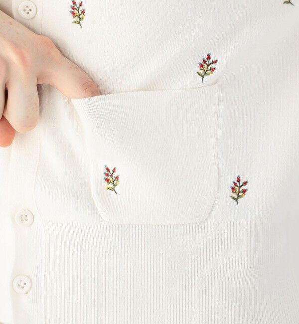CABaN「コットンカシミヤ エンブロイダリークルーネックカーディガン」|ニット・セーター|