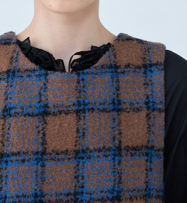 TOMORROWLAND collection「ループチェック フロンタブルジャンパードレス」|ジャンパースカート|