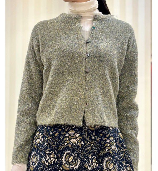 MACPHEE「ルレックスシェニール クルーネックカーディガン」|カーディガン|15 グレー