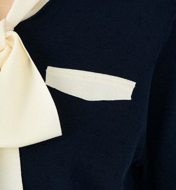 Ballsey「ストレッチタックドット ボウタイプルオーバー」|ニット・セーター|