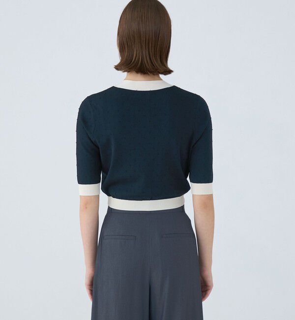 Ballsey「ストレッチタックドット Vネックカーディガン」|カーディガン|