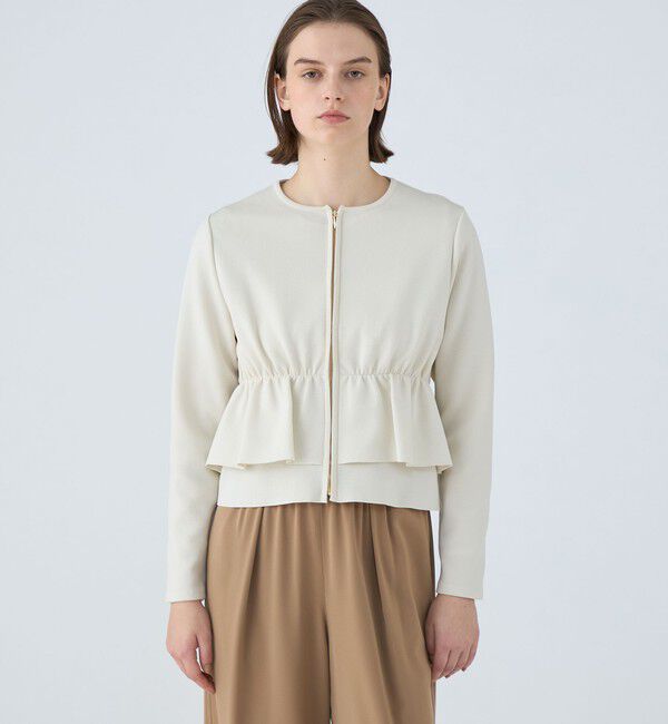 Ballsey「ミラノリブ ペプラムカーディガン」|カーディガン|