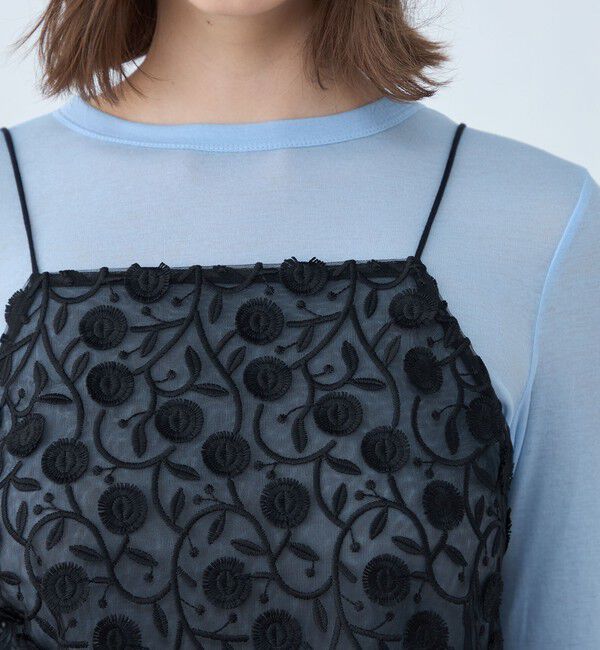 MACPHEE「メッシュエンブロイダリー キャミソール」|キャミソール|